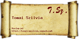 Tomai Szilvia névjegykártya